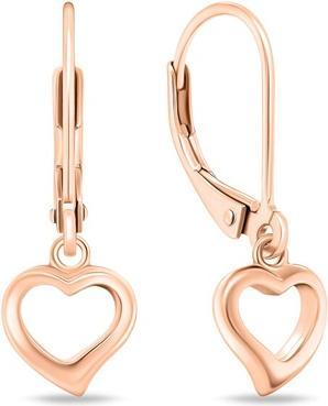 Brilio Silver - Romantic bronze earrings Hearts EA729R