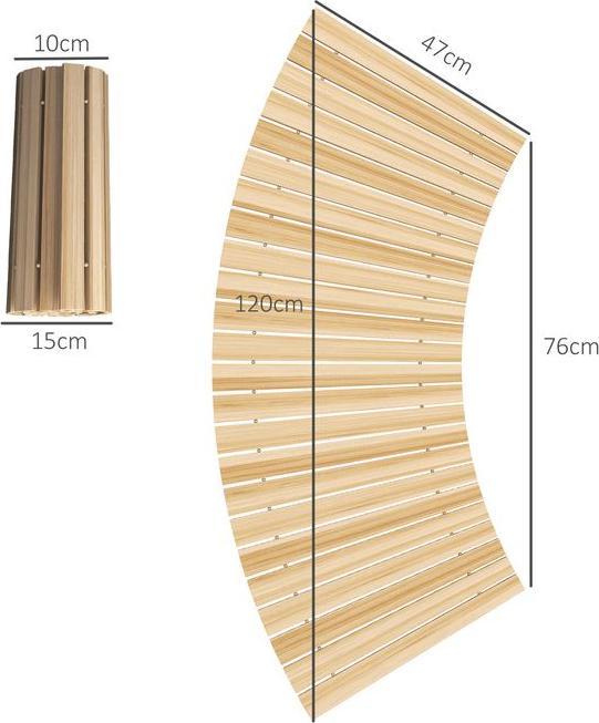 Produktbild Swisshandel24 120cm Gartenweg, Rollweg Gartentritt Dekorative Holztritt aus Tannenholz, Natur (1 x, 120 x 47 cm)