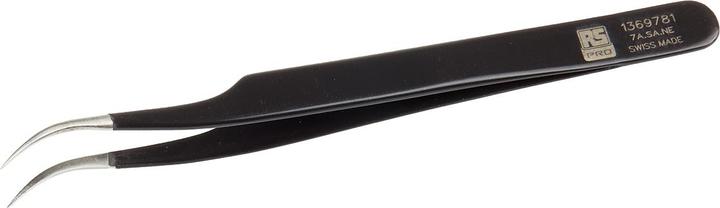 Actual product image RS PRO ESD epoxy coated tweezers curved 120mm