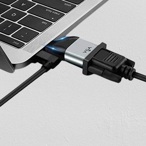 Immagine prodotto Hermex Cavo adattatore da USB-C a VGA Trasmettitore per monitor 1080p 60Hz m/w (USB-C, VGA, 3.33 cm)