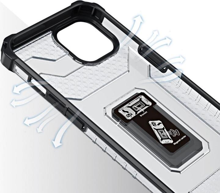 Image du produit Hurtel Crystal Ring Case Kickstand Tough Rugged Cover for iPhone 13 black (Apple iPhone 13)