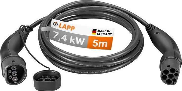 Produktbild Lapp Mobility EV-TYP2 Ladekabel glatt 1-phasig (Typ 2, 7.40 kW, 32 A, 5 m)