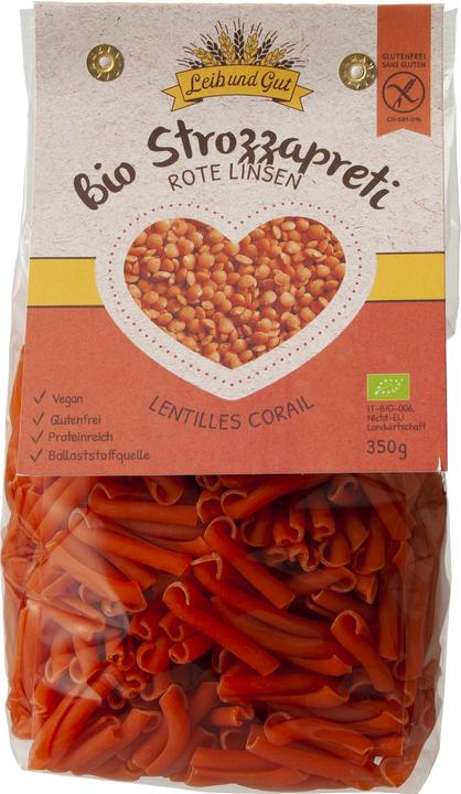Produktbild Leib und Gut Bio Strozzapreti Rote Linsen 350 g (362 g)