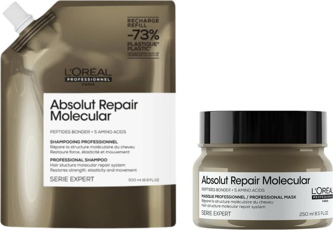 Image du produit L'Oréal Paris L'Oreal Absolut Repair Molecular Mask 500 Ml - Traitement des cheveux (500 ml)