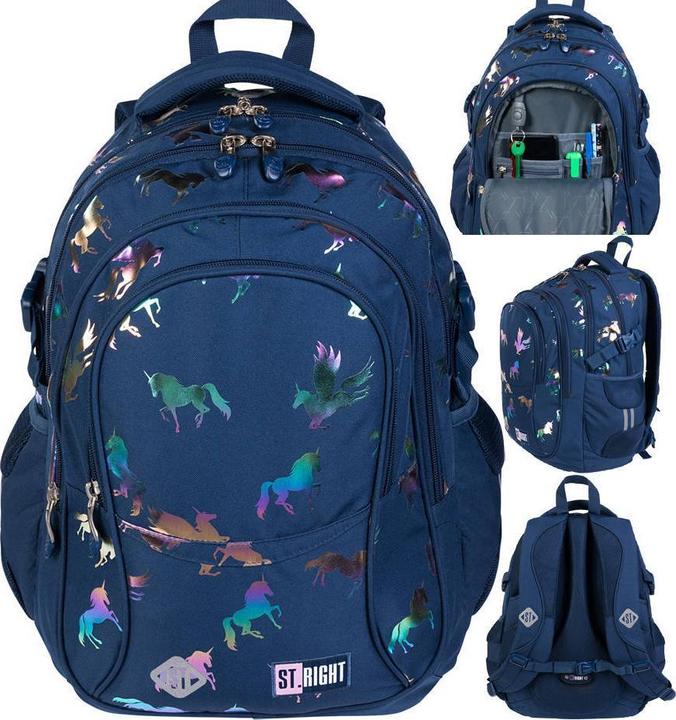 Produktbild St. Majewski 4-compartment backpack ST.RIGHT BP-01 Unicorns holo (23 l)