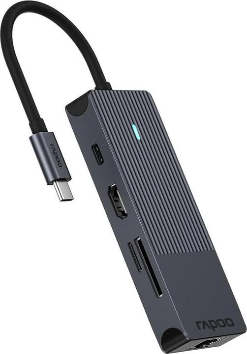 Produktbild Rapoo USB-C Multiport Adapter, 8-in-1, grau (USB-C, 1 Ports)