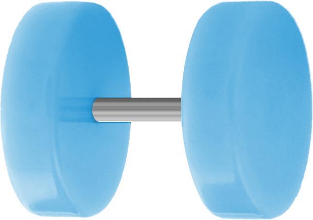 Star Piercing Fake Plug hellblau (ohne Messing, Acryl)