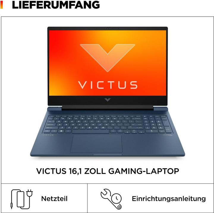 Image du produit HP Victus 16-r1176ng RTX 4060 (16.10", Intel Core i7-14650HX, 16 Go, 512 Go, DE)