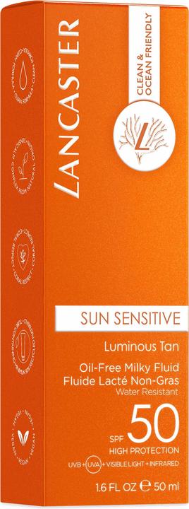 Actual product image Lancaster Sensitive Milky Fluid (Suntan lotion, SPF 50, 50 ml, 150 g)