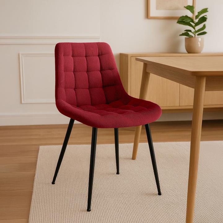 Actual product image CLP Sardna dining chair upholstered in corduroy with backrest