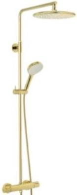 Actual product image Damixa silhouet bruser system - brass (pvd). including thermostat, hovedbruser og håndbruser