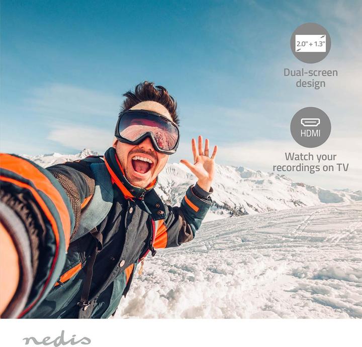 Image du produit Nedis Action Cam | 4K@30fps | 16 MPixel | Etanche à : 30.0 m | 90 min | Wi-Fi | App disponible (30p, WiFi)