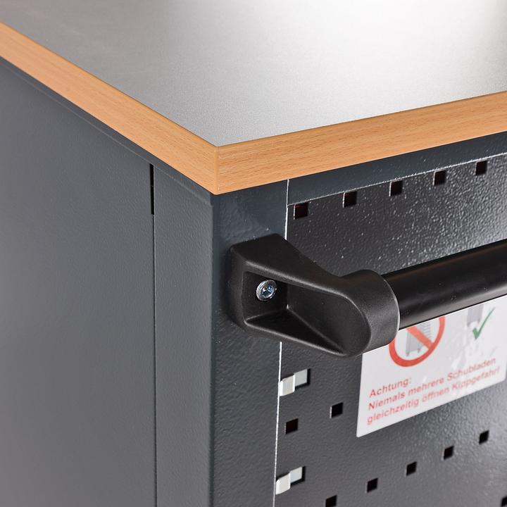 Produktbild Dema Mobile Werkbank / Arbeitstisch fahrbar Carlos 180x48x104 cm (48 cm, 180 cm)