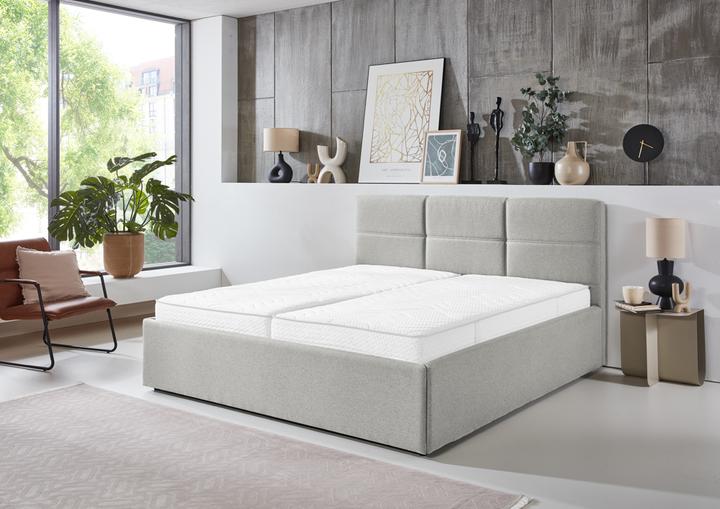 Actual product image Sun garden Durango upholstered bed wood/polyester silver (180 x 200 cm)