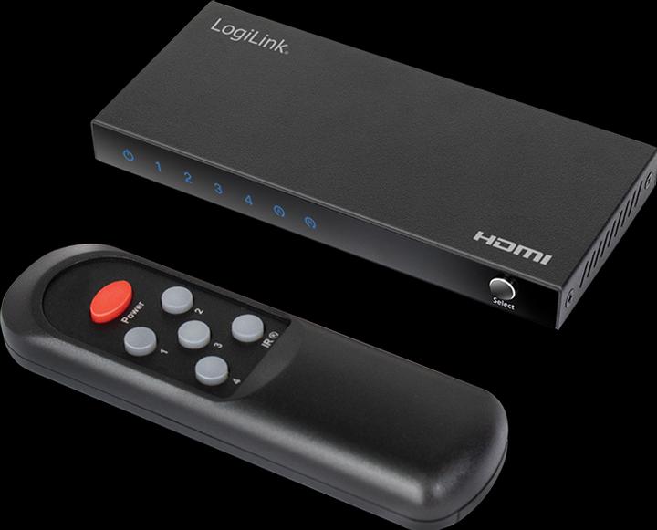 Image du produit LogiLink Commutateur HDMI, 4x1 ports, 4K/60 Hz, HDCP, HDR, CEC, RC