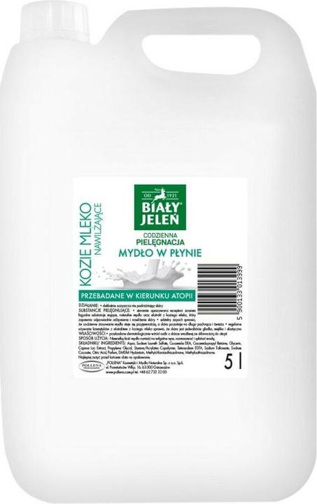 Productafbeelding Biały Jeleń White Deer Hypoallergene Vloeibare Geitenmelk Zeep 5L (Vloeibare zeep, 5000 ml)
