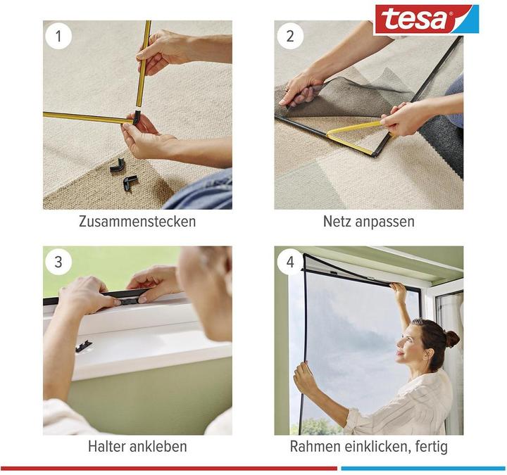 Productafbeelding tesa Clip-on insectenhor clip-on frame voor ramen (100 x 120 cm)