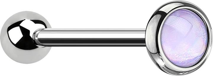 Star Piercing Micro Barbell silber mit Epoxidstein violett (ohne Messing, Chirurgenstahl 316L)