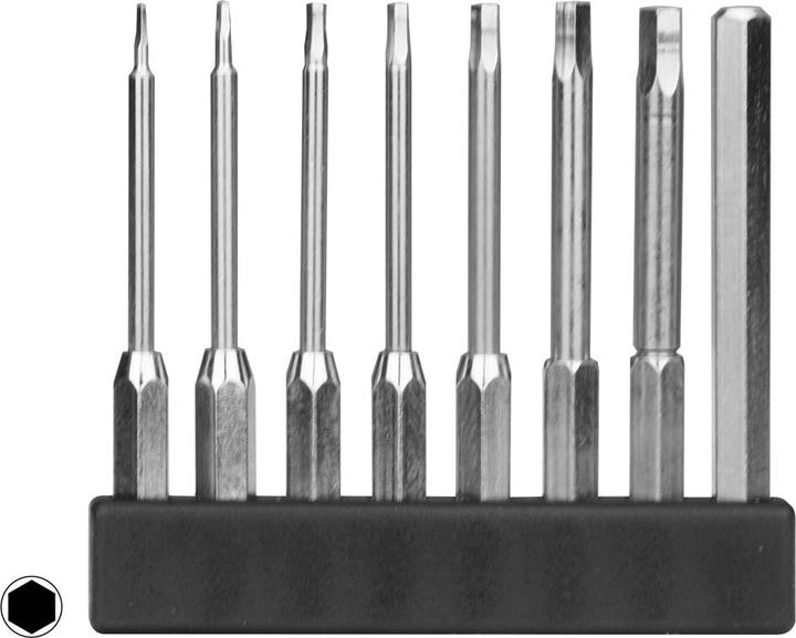 Actual product image Donau Mini bit assortment hexagon long 8 pcs. (0,7/0,9/1,3/1,5/2,0/2,5/3,0/4,0 mm)