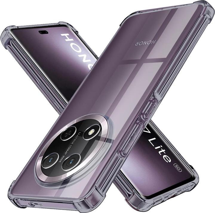 Produktbild Techsuit - Shockproof Clear Silicone - Honor Magic7 Lite / X9c - Smoke Black (Honor Magic7 Lite, Honor X9)