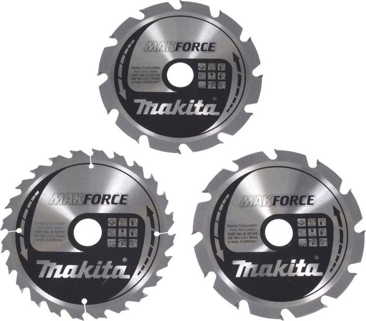 Makita Set di lame per seghe circolari 3 pz. 190 m