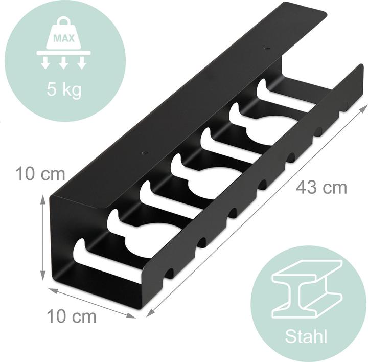 Actual product image Relaxdays Kabelkanal für Schreibtisch 2er Set (Duct, 10 cm)