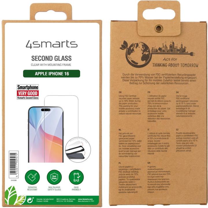 Image du produit 4smarts Second Glass (1 pièce(s), Apple iPhone 16)