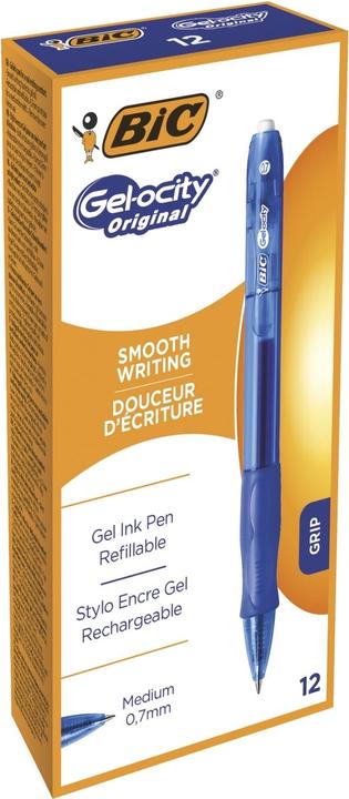 Image du produit Bic 12 Stylo gel Gel-ocity bleu/transparent 0,3 mm, Couleur de l'encre : bleu (Bleu, 12 x)