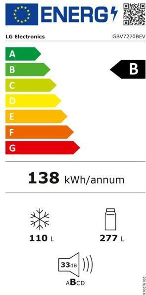 Energie-Label LG GBV7270BEV schwarz (277 l)
