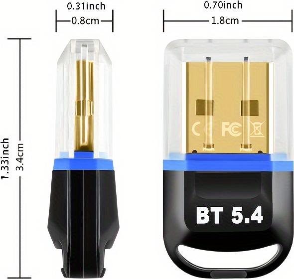 Image du produit PhoneLook Adaptateur sans fil USB Bluetooth 5.4 pour ordinateur (casque, clavier, souris, autre) Plug and Play