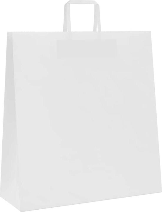 Immagine prodotto VidaXL Sacchetti di carta kraft 250 pezzi con manico bianco 45x17x48 cm (Borsa da regalo, 250 x)