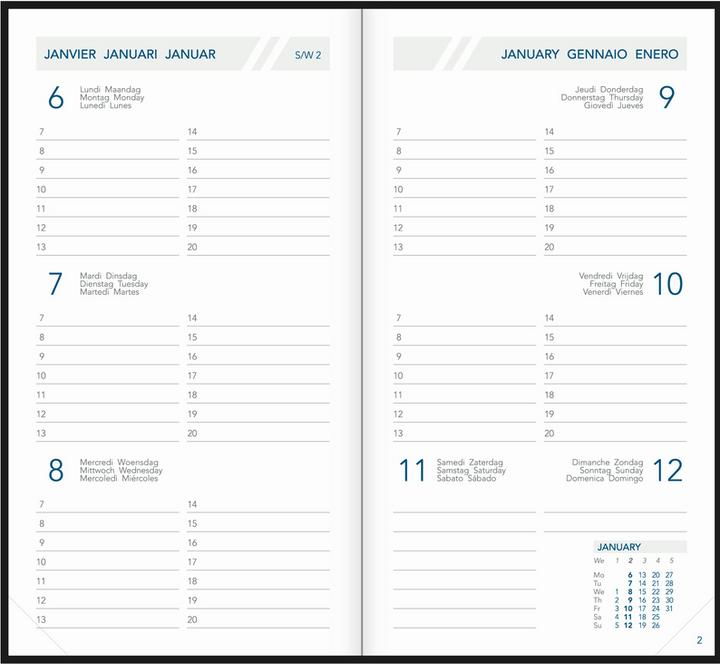 Produktbild Aurora Agenda Visuplan 2021 2012 fr/nl/de/en/it/es 90x165cm (A6, Deutsch, Französisch, Italienisch, Englisch, Spanisch, Niederländisch)