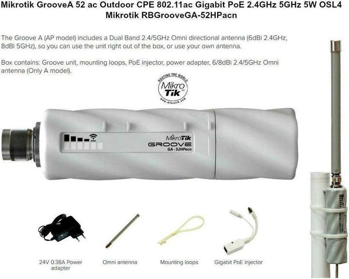 Produktbild MikroTik RouterBOARD GrooveA-52 with (433 Mbit/s)