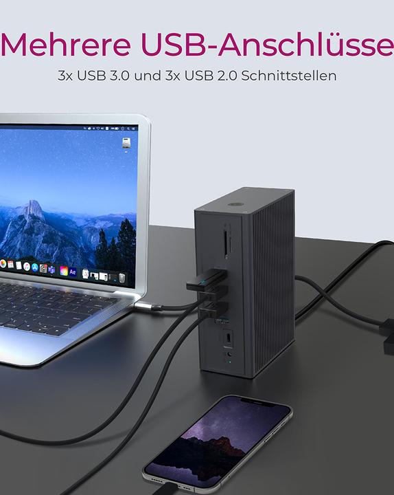 Actual product image Icy Box IB-DK2262AC (USB-C, 3 Ports)