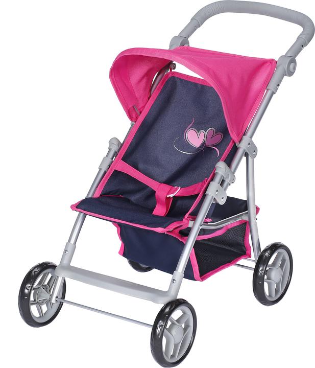 Knorrtoys Puppenbuggy Liba - flying hearts blue pink