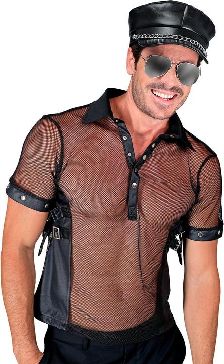 Produktbild Widmann Rocker T-Shirt aus Kunstleder mit Netz schwarz (M)