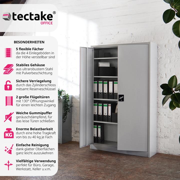 Image du produit tectake Armoire de classement (180 x 80 x 40 cm)