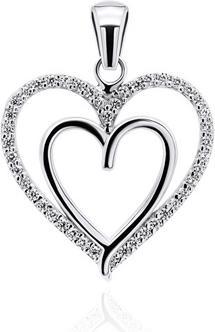 Immagine prodotto Brilio Argento - Incantevole ciondolo a forma di cuore in argento con zirconi PT13W