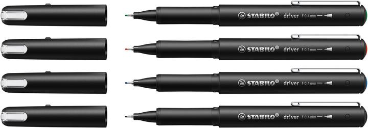 Image du produit STABILO Driver Fine 0.4 Mm Etui de 4 pièces (Vert, Bleu, Noir, Rouge, 4 x)