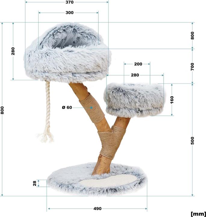 Actual product image Fudajo Designer scratching post (80 cm, Cream, Grey)