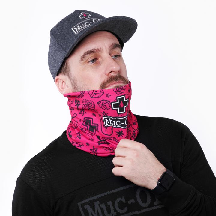 Actual product image Muc-Off Lightweight Neck Gaiter pink