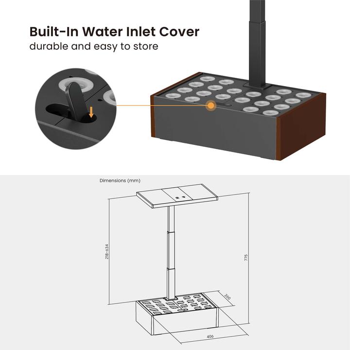 Actual product image Wiltec Indoor garden system brown Herb garden Mini garden for indoors LED
