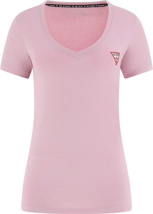 Guess Damen T-Shirt mit V-Ausschnitt und Mini-Dreieck (XL)