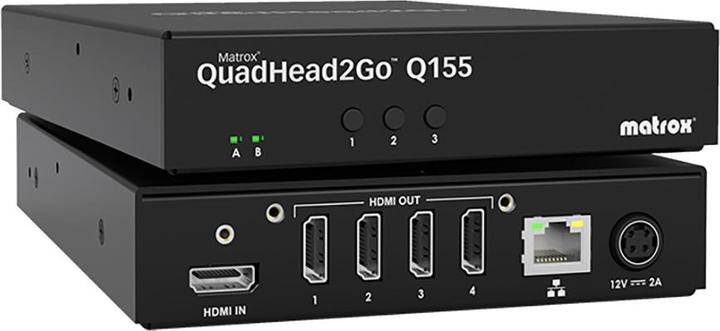 Produktbild Matrox QuadHead2Go Q155 4K standdalone PCIe card 1 x HDMI input, 4 x HDMI outputs and 1 x RJ45