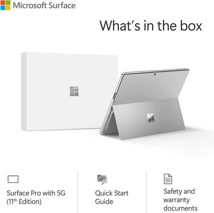 Image du produit Microsoft Surface Pro – Copilot+ PC – 11. Edition - 5G (Netzteil separat erhältlich) (13", Snapdragon X Plus X1P-64-100, 16 Go, 256 Go, Sans disposition de clavier)