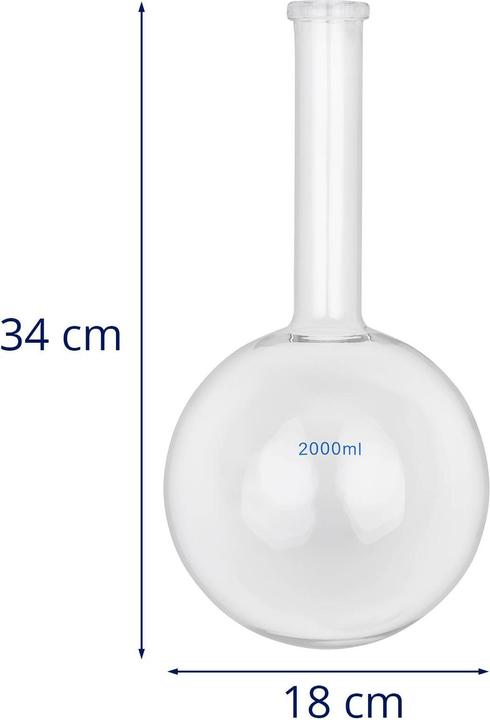 Actual product image Steinberg Standing flask Standing flask 2000 ml long neck Borosilicate glass 3.3 up to 160 °C
