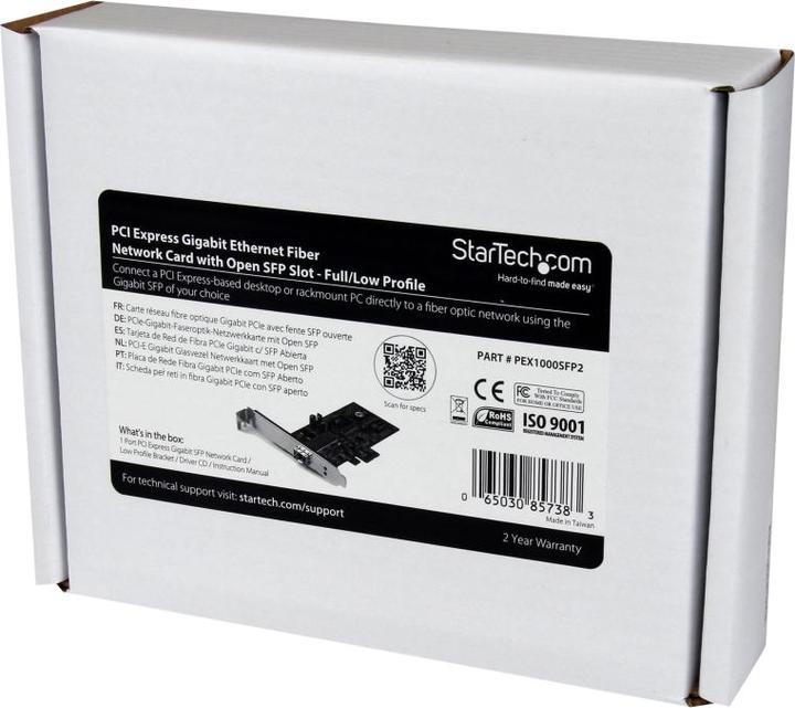 Produktbild StarTech PCI Express Ethernet Gigabit LWL Netzwerkkarte mit offenem SFP - PCIe Glasfaser SFP NIC - Gigabit... (Mini PCI Express)