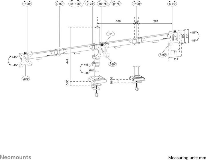 Produktbild Neomounts Dis Public Mount DS60-600BL3 Black (Tisch, 27")