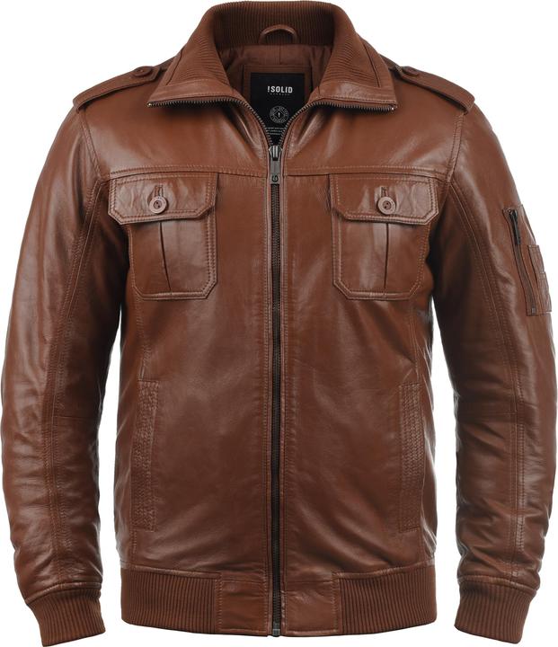 Immagine prodotto Solid Giacca In Pelle Giubotto Di Pelle Giacche Da UomoCon Collo Alto Vera Pelle (3XL)