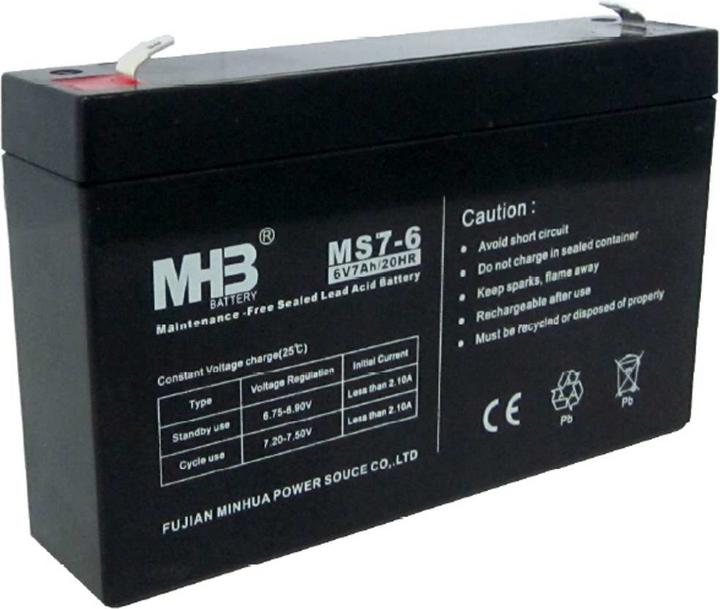 Productafbeelding Powerwalker MHB accu MS7-6 - 6V 7Ah loodvervangingsaccu voor UPS